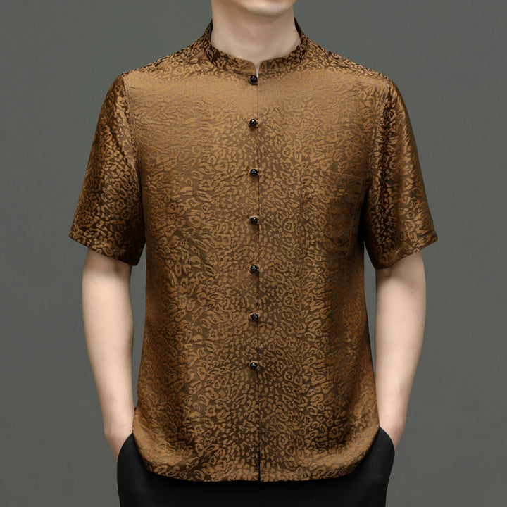 Elegant Short Sleeved Silk Shirt