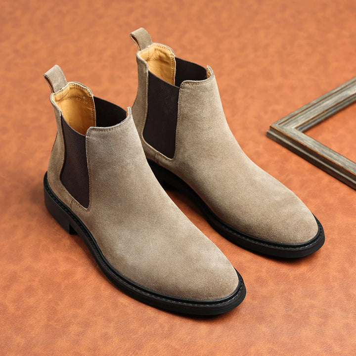 Vintage Suede English-Style Chelsea Boots