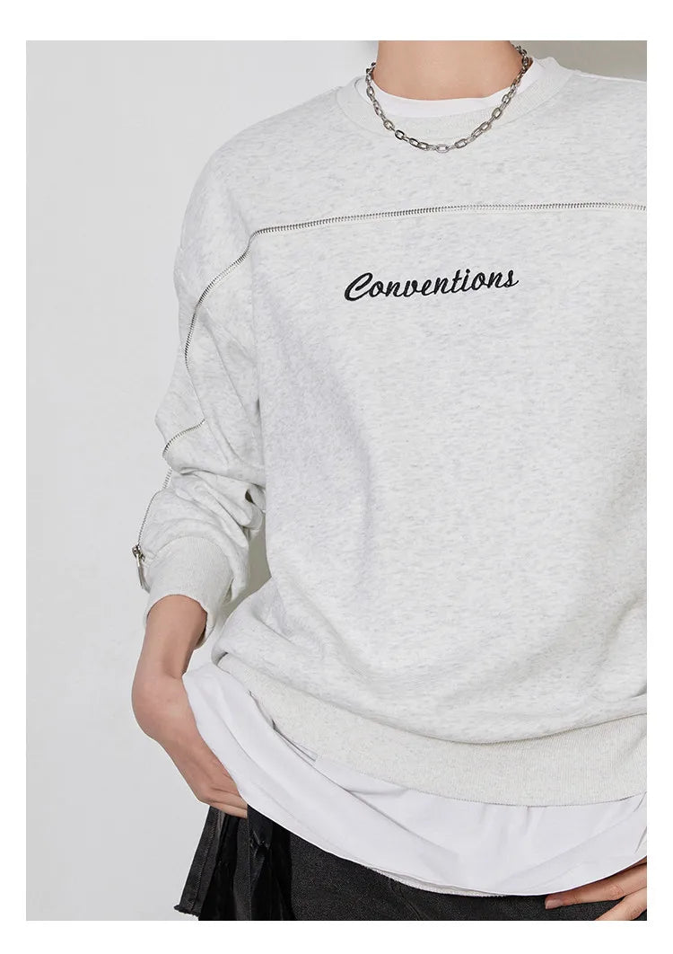 Fashionable Embroidered Pullover Sweatshirt