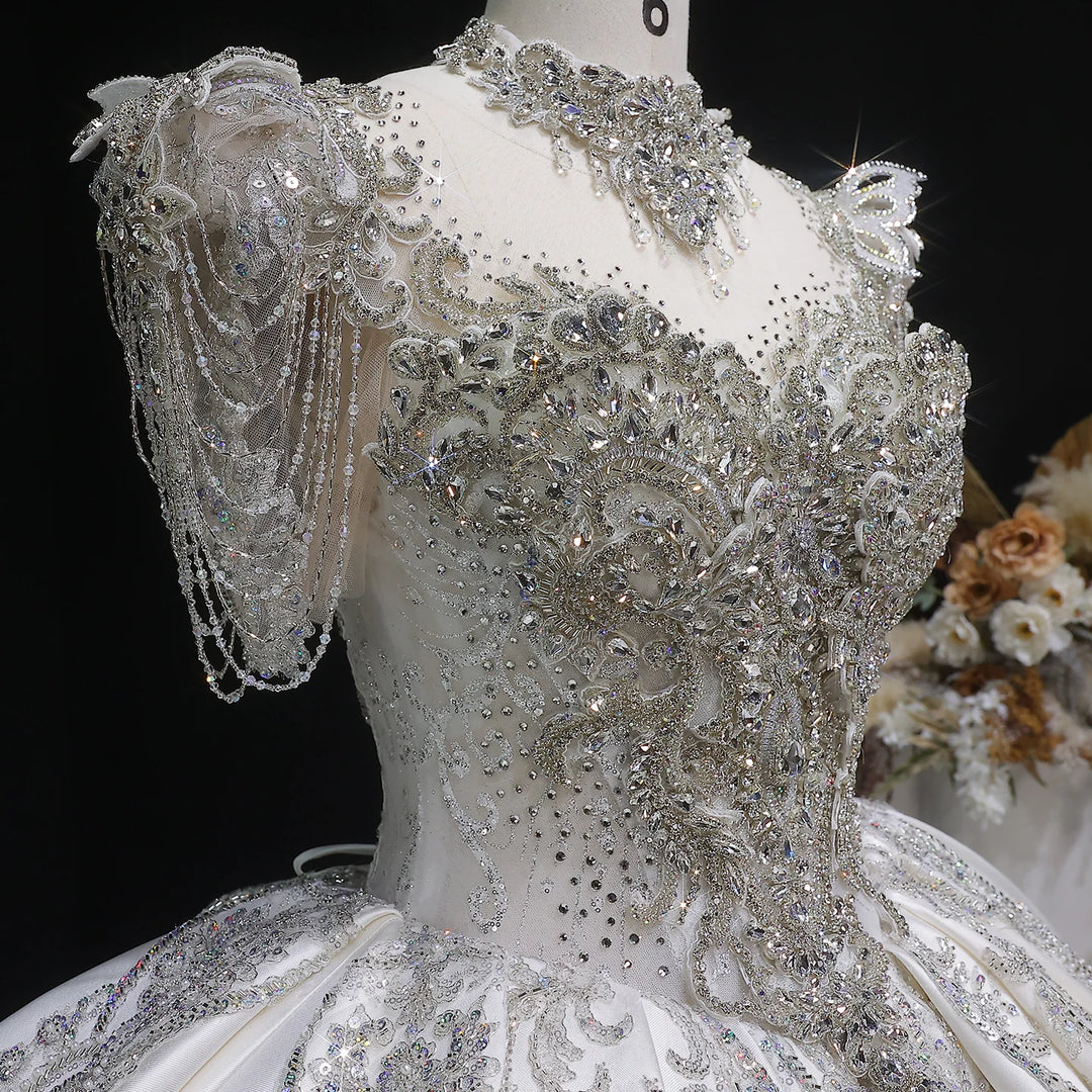 Exquisite Beaded Tulle Wedding Dress