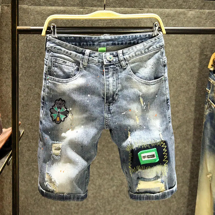 Modern Ripped Slim Fit Denim Shorts