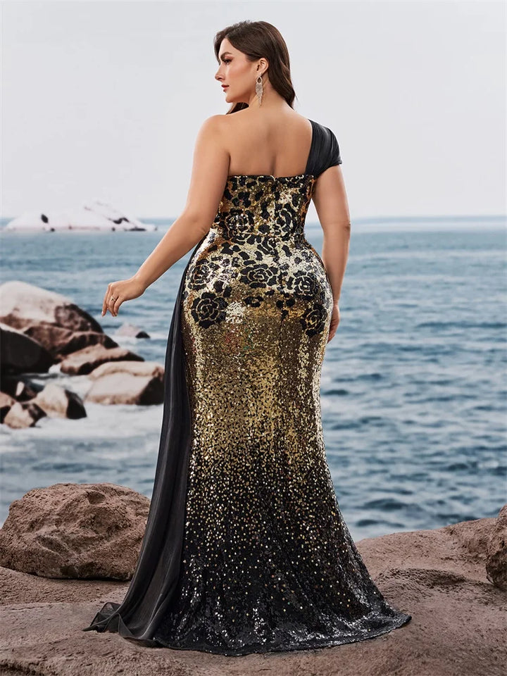 Elegant Off-shoulder Plus Size Evening Dress