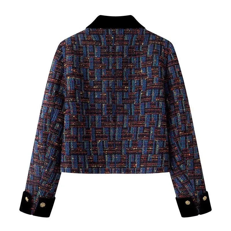 Elegant Slim Tweed Short Coat