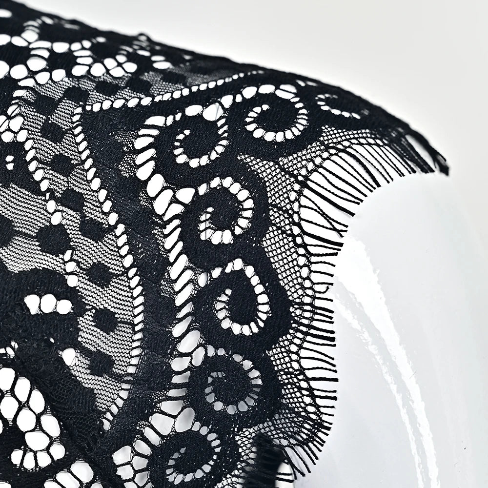 Elegant Lace Neck Evening Party Dress