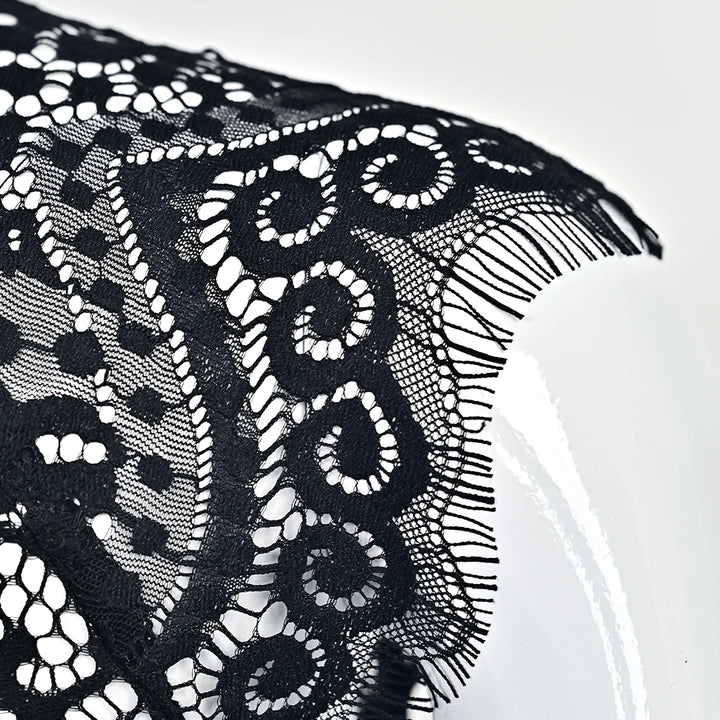 Elegant Lace Neck Evening Party Dress