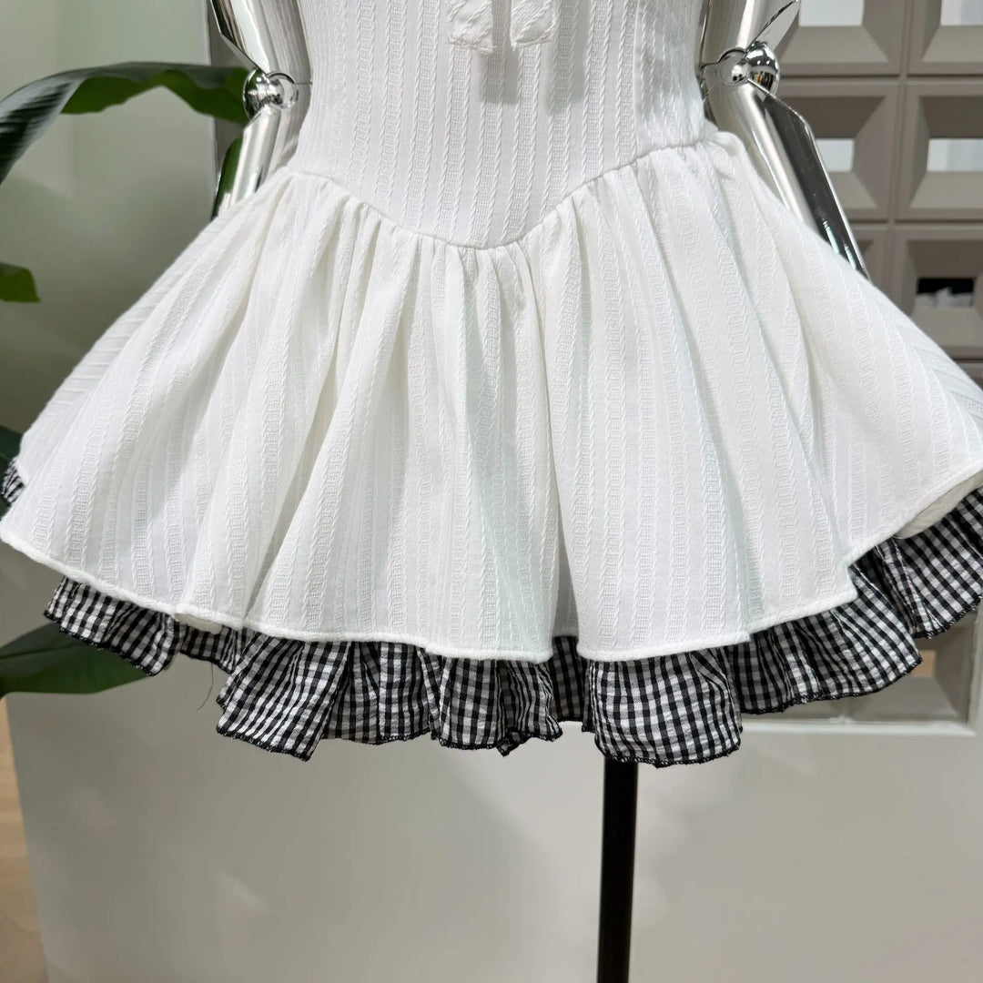 Stunning Lolita Bow Details Mini Dress