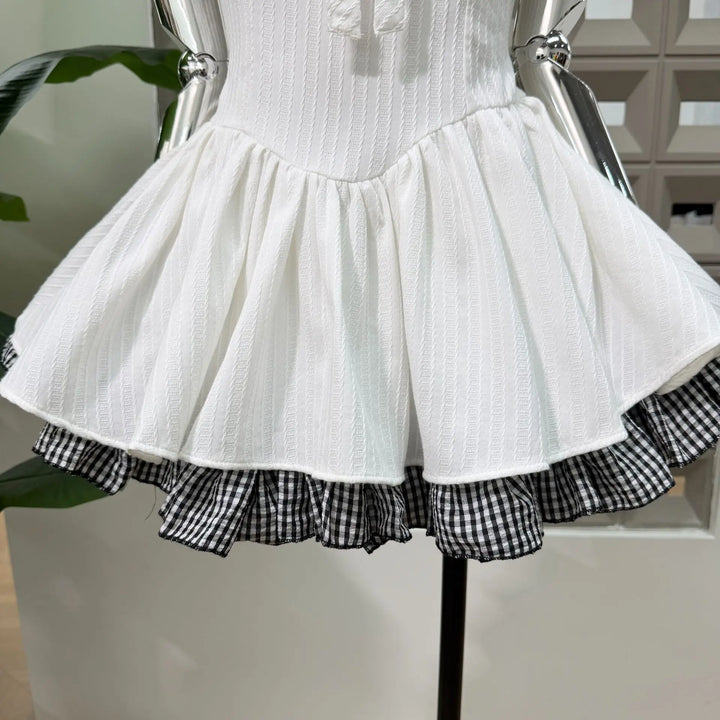 Stunning Lolita Bow Details Mini Dress