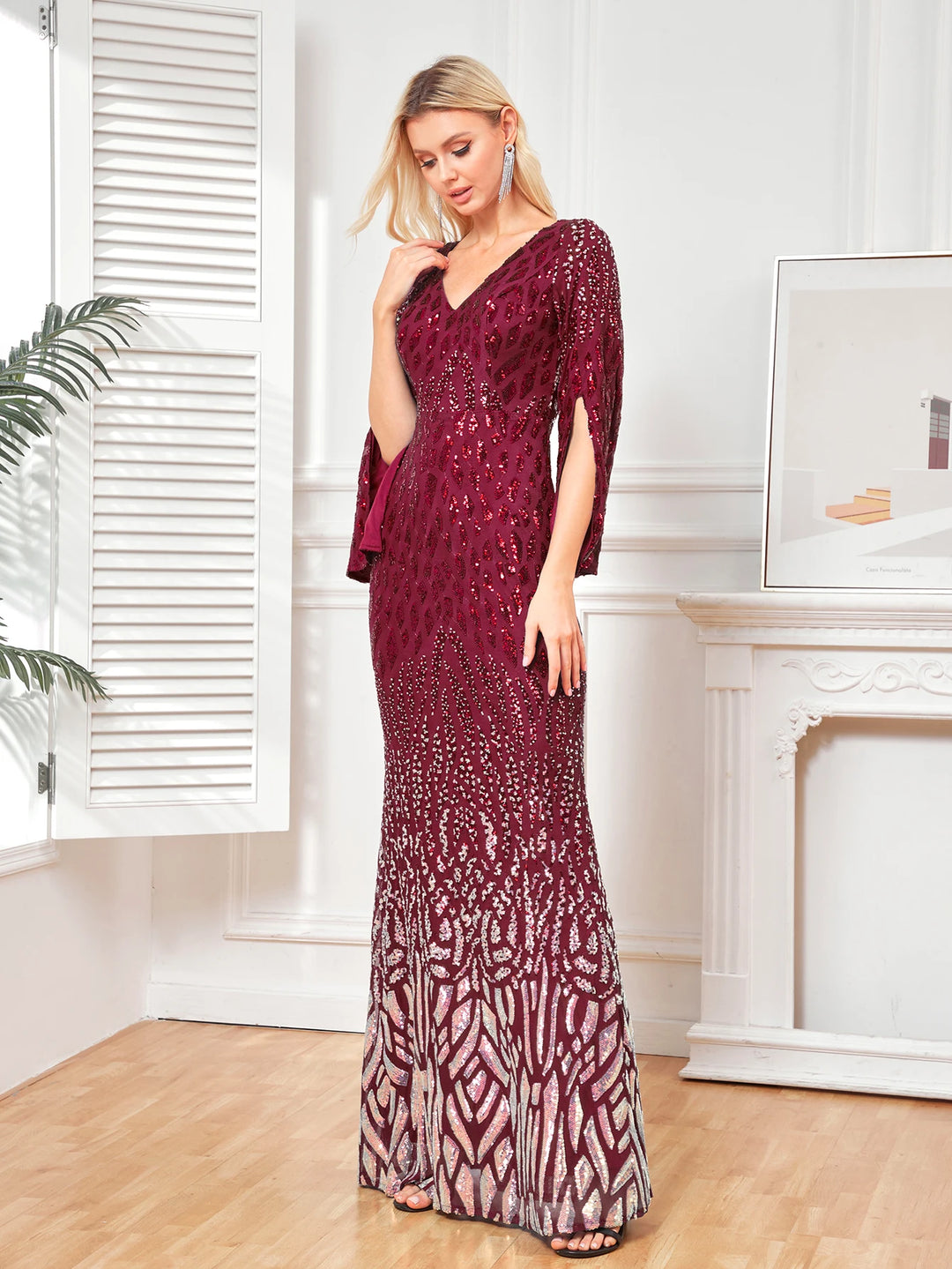 Total Appeal Long Sleeves Maxi Dress