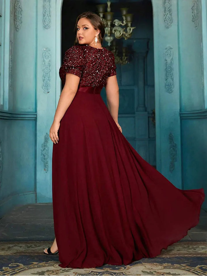 Charming Puff Sleeve Evening Party Dress