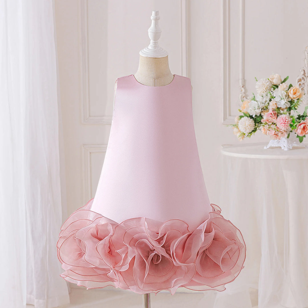 Alluring Big Flower Little Bridesmaids Gown