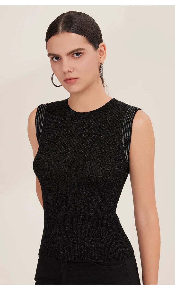 Attractive Crew Neck Merino Wool Vest