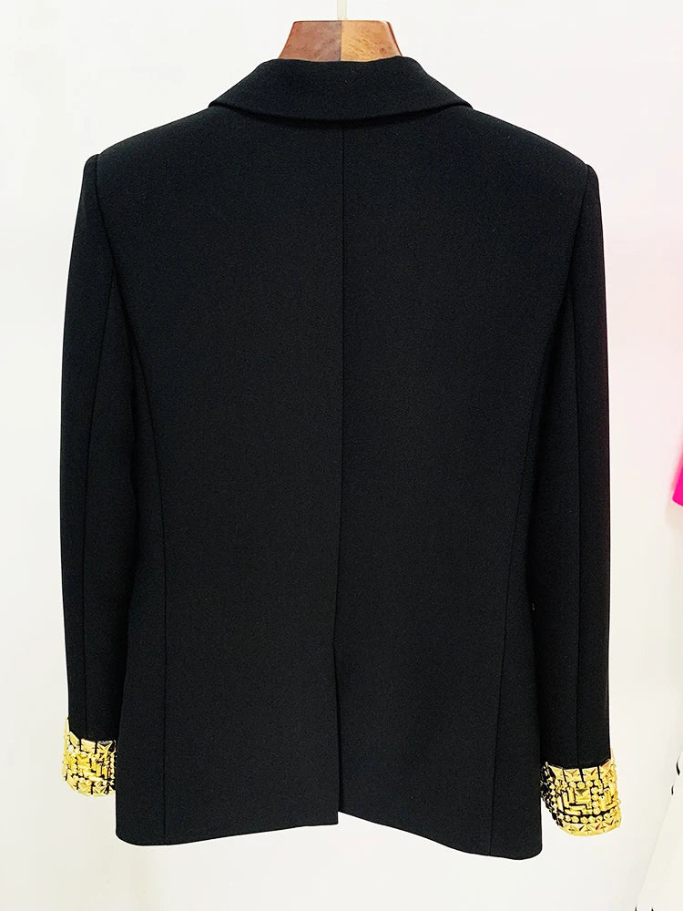 Sleeve Beading Slim Fitting Blazer