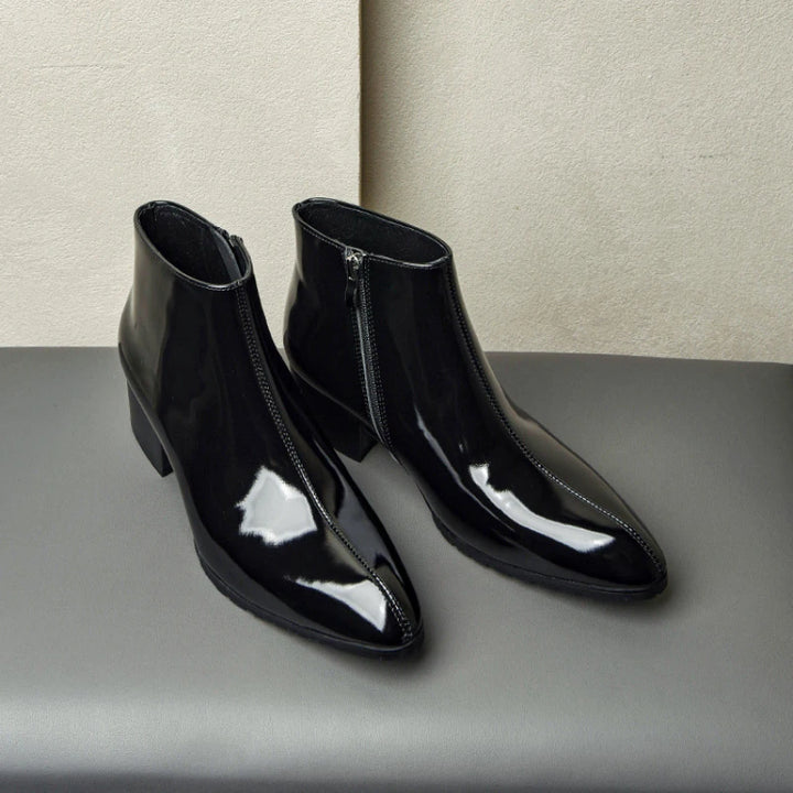 Luxury Patent Leather Ankle Boots