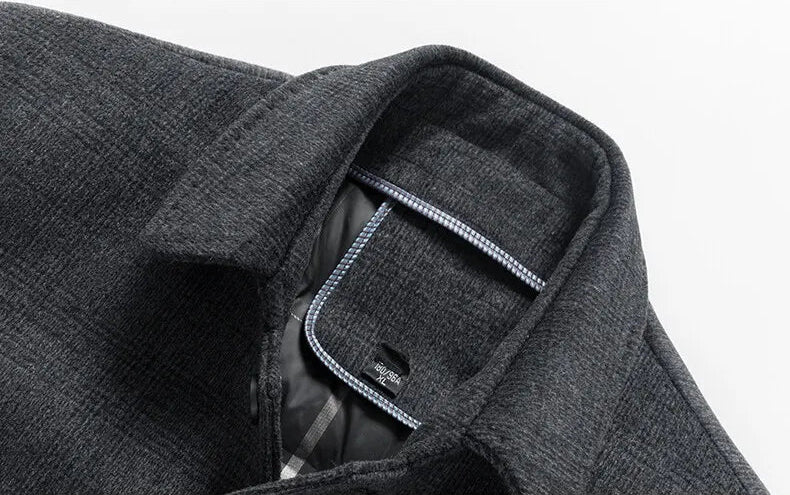 Refined Wool Checkered Coat