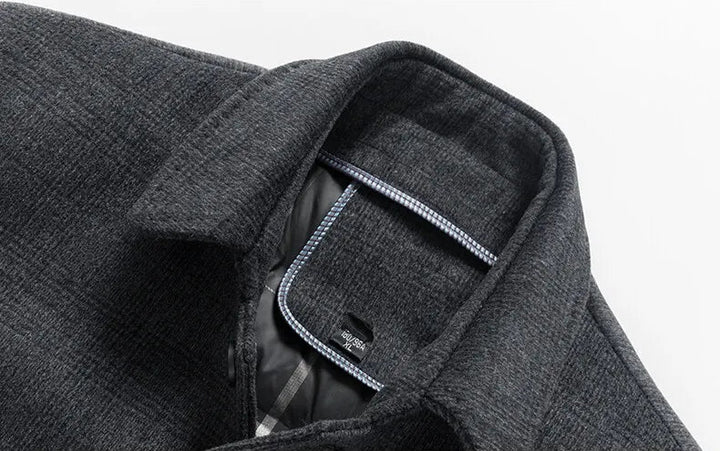 Refined Wool Checkered Coat