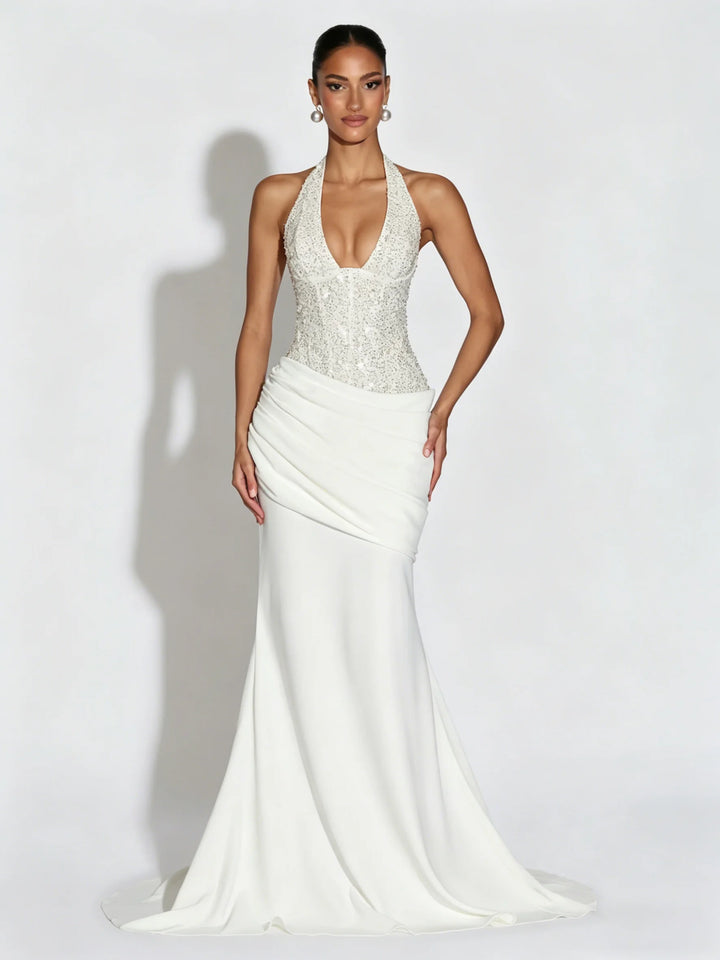 Sweet Sequins Draped Gown