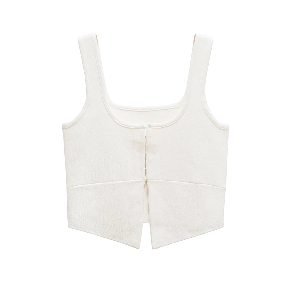 Trendy Wide Straps Vest Sweater