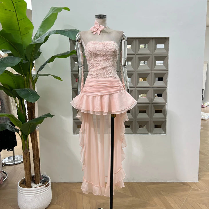 High Quality Strapless Pleated Long Dress