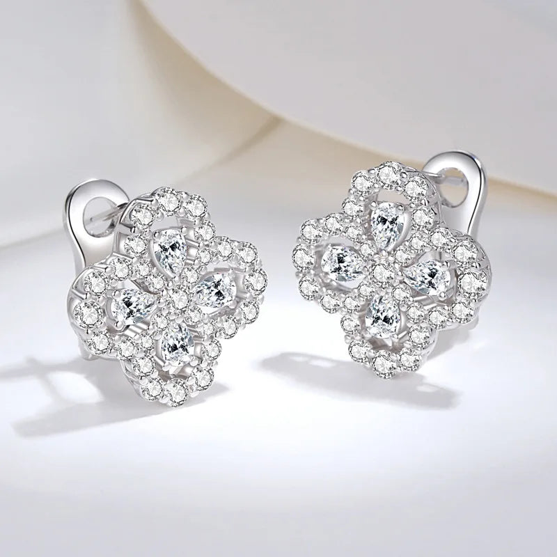 Luxurious Moissanite Petal Stud Earring