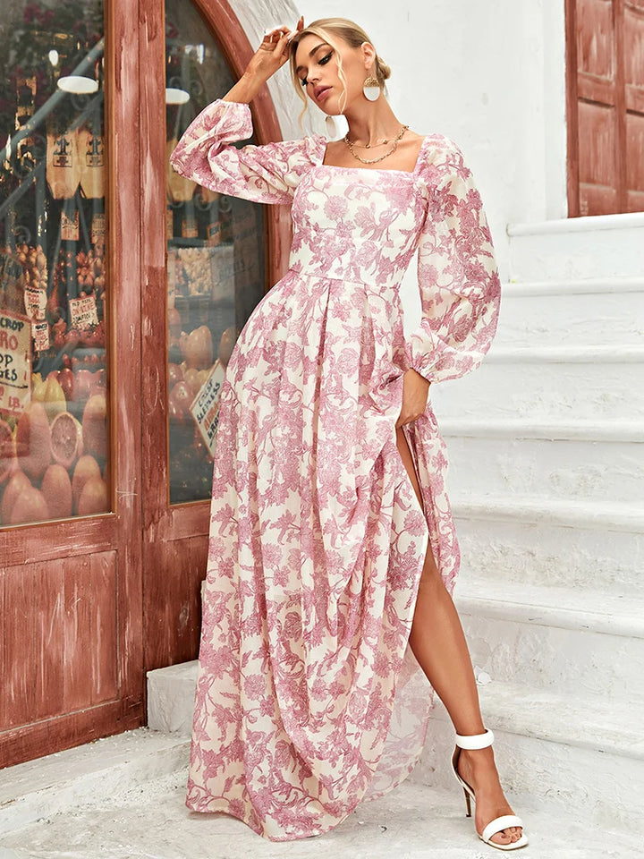 Delicate Lantern Sleeves Boho Dress