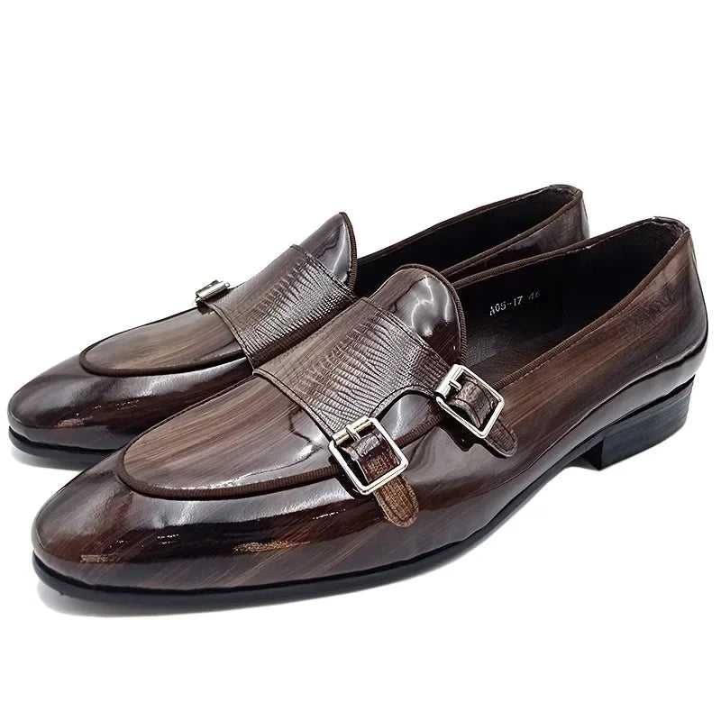 Leather Monk Strap Loafers