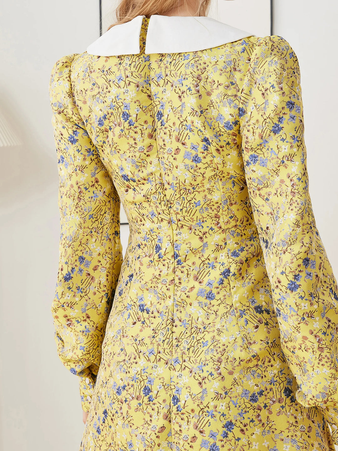 Floral Jacquard A-Line Maxi Dress