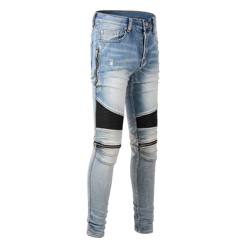 Retro Light Fitted Denim Jeans Pants