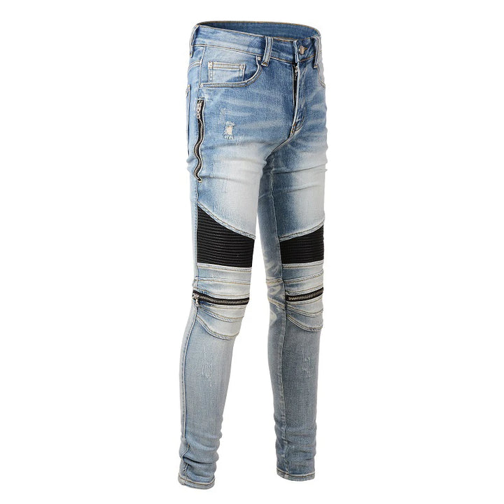 Retro Light Fitted Denim Jeans Pants
