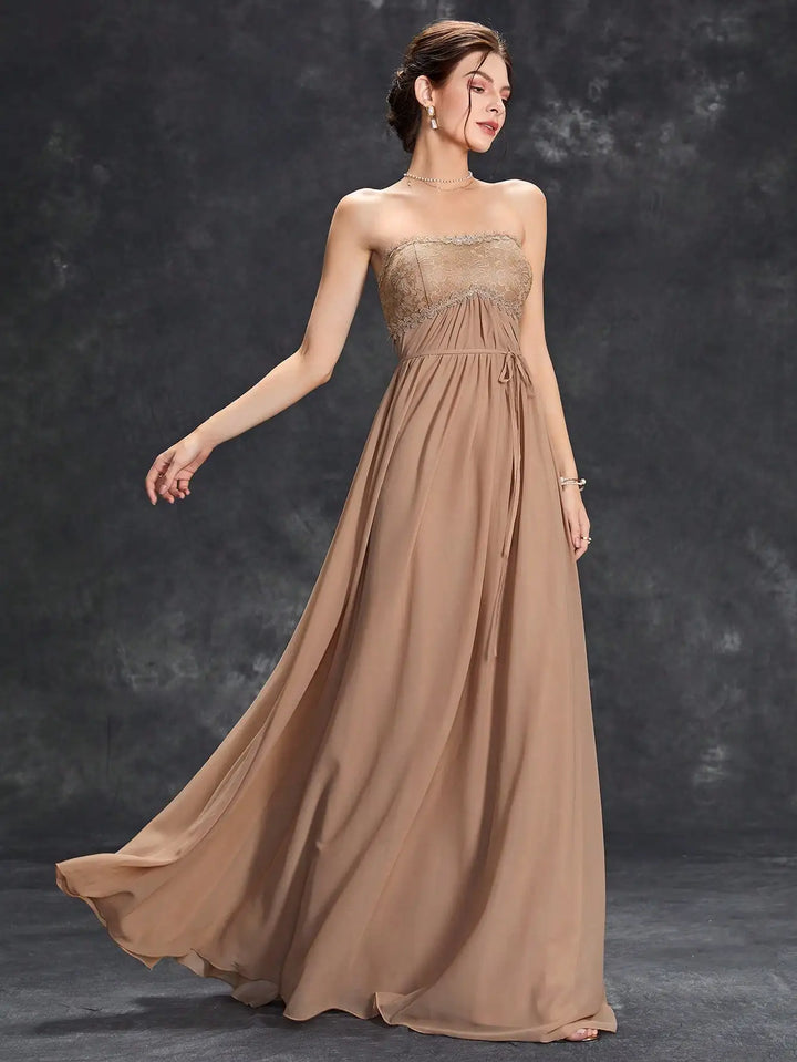 Romantic Pleated Maxi Dress