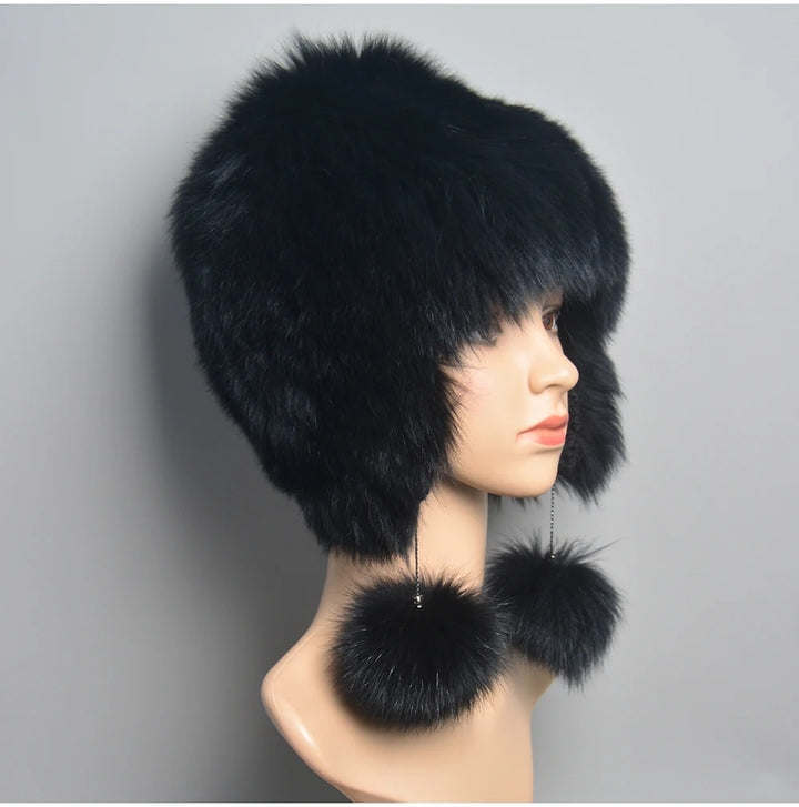 Lovely Real Fur Beanie Cap
