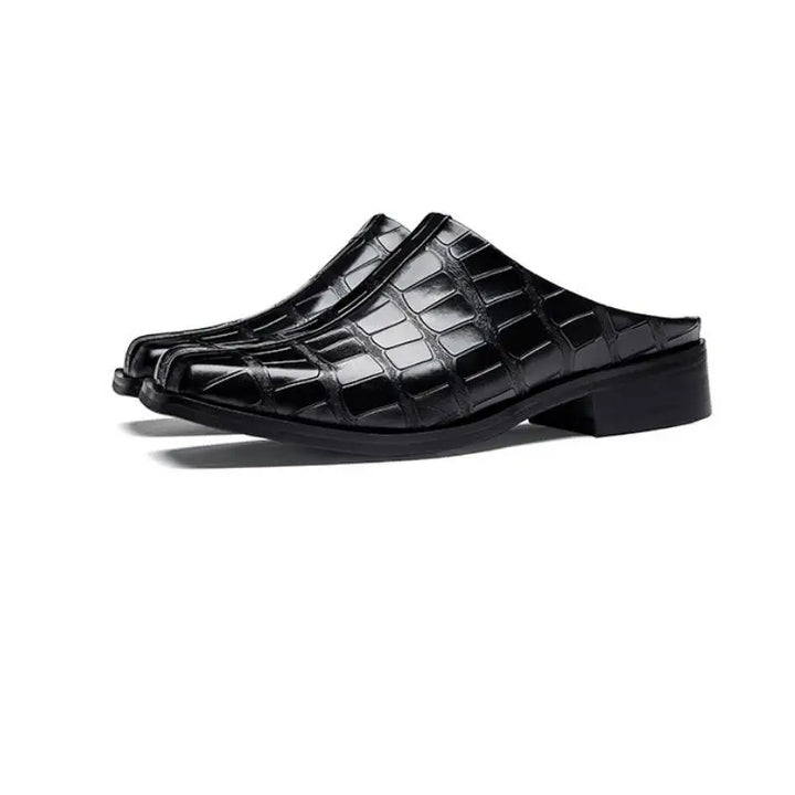 Premium Embossed Leather Mules