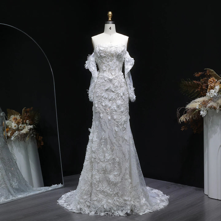 Modern Appliques Tulle Bridal Couture