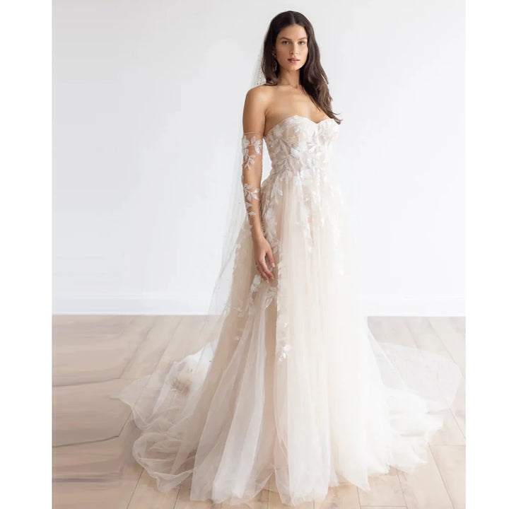 Lovely A-Line Tulle Bridal Dress
