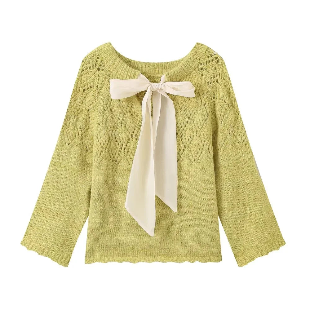 Trendy Silk Scarf Loose-Fit Sweater