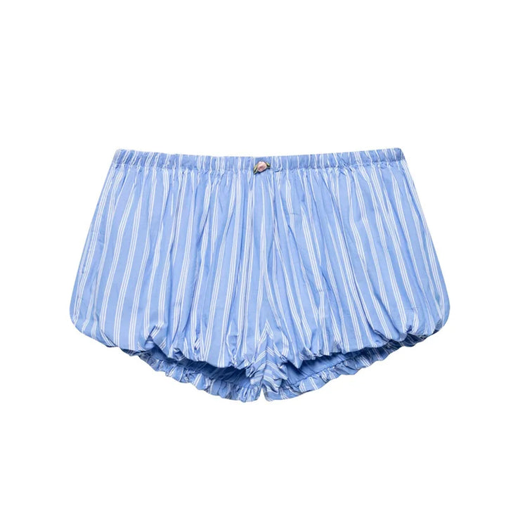 Striped Trim Puffy Mini Shorts
