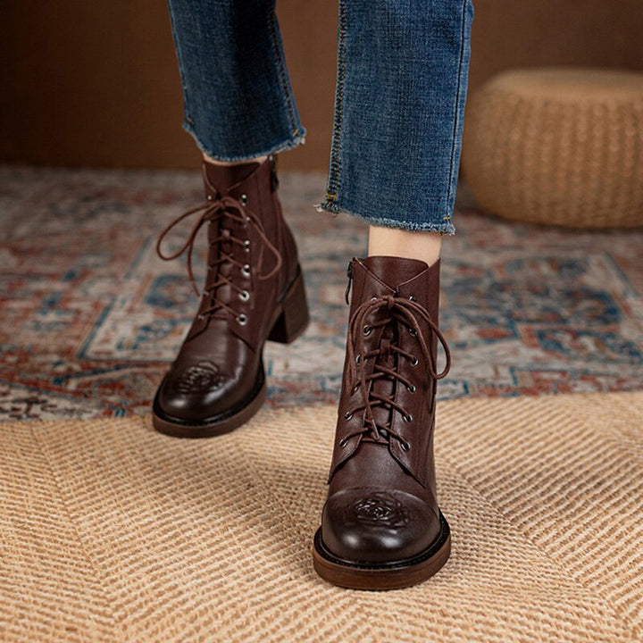 Round Toe Cow Leather Women's Boots| All For Me Today