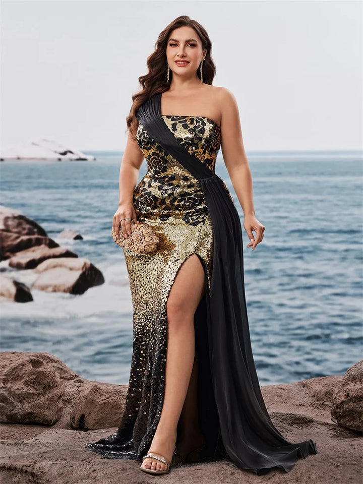 Elegant Off-shoulder Plus Size Evening Dress