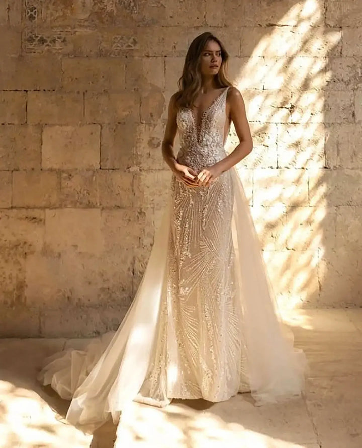 Brilliant Beading Appliques Bridal Gown