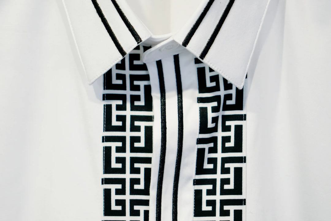 High-End Striped Embroidery Dress Shirt