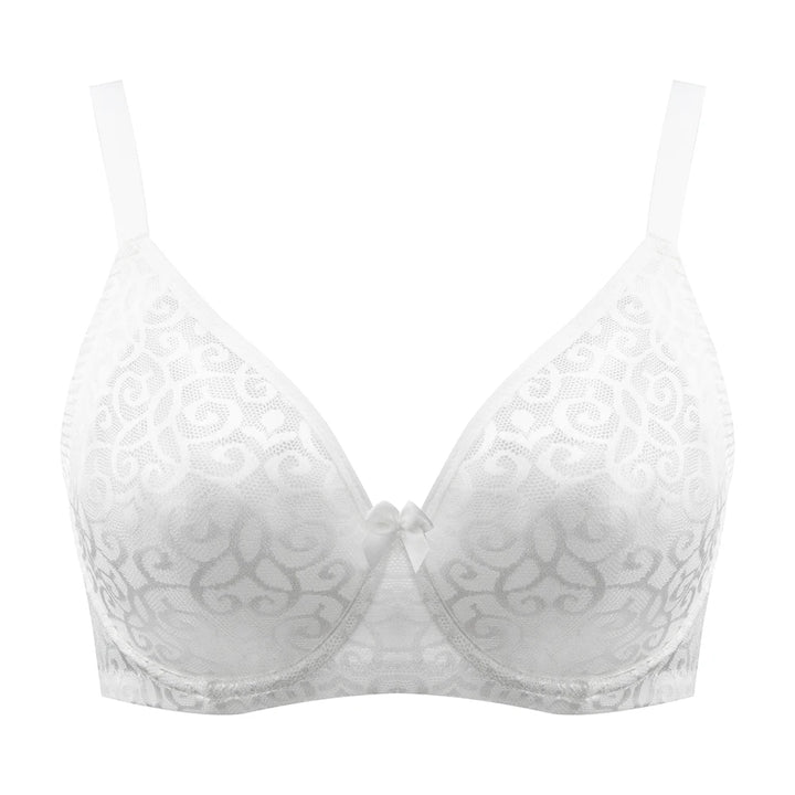 Stylish Plus Size Floral Lace Plunge Bra