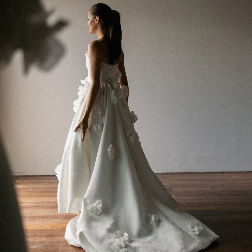 Delightful 3D Floral Wedding Gown