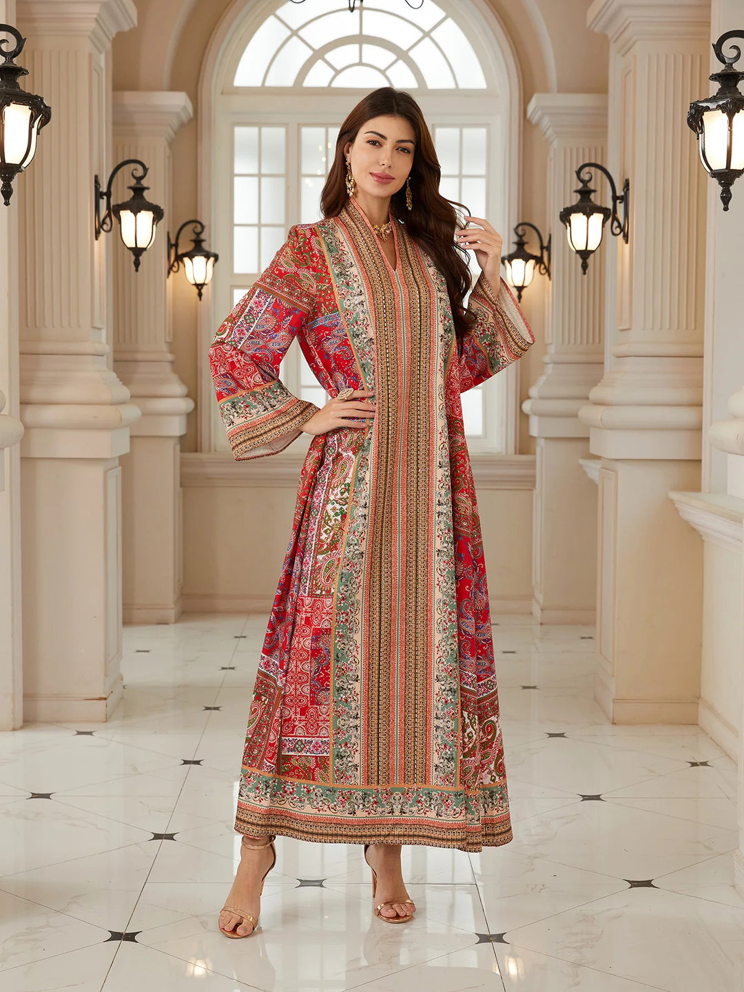 Fashionable Printed Pullover Abaya