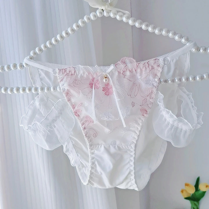 Lolita Ruffle Embroidered Low Waist Panties