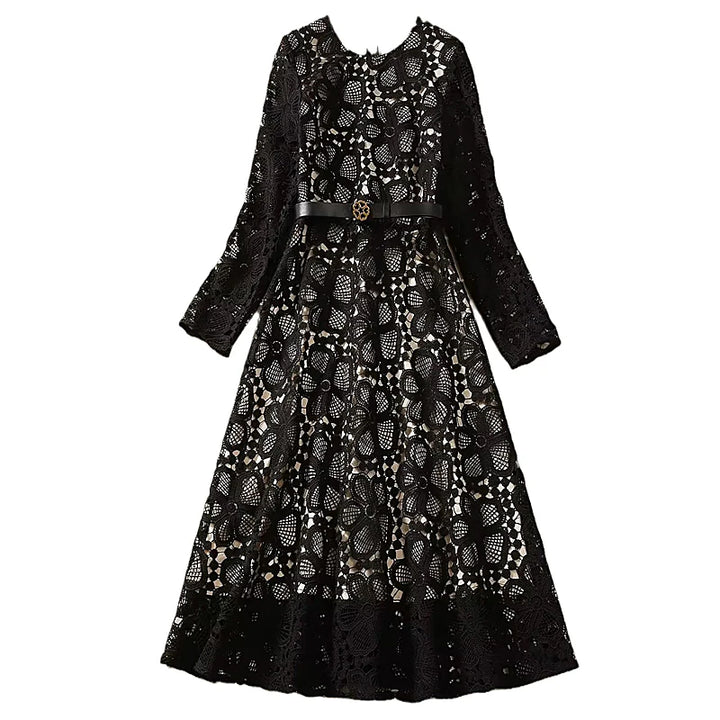 Glam Black Midi Dress