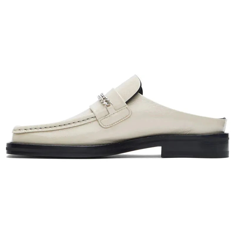 Flat Glossy Men’s Half Slippers
