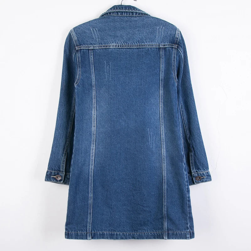 Regal Mid-Length Denim Jeans Coat