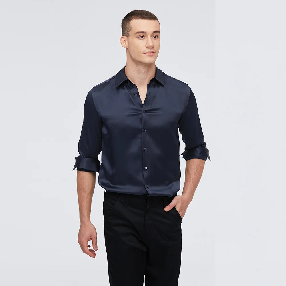 Versatile Long Sleeve Silk Shirt