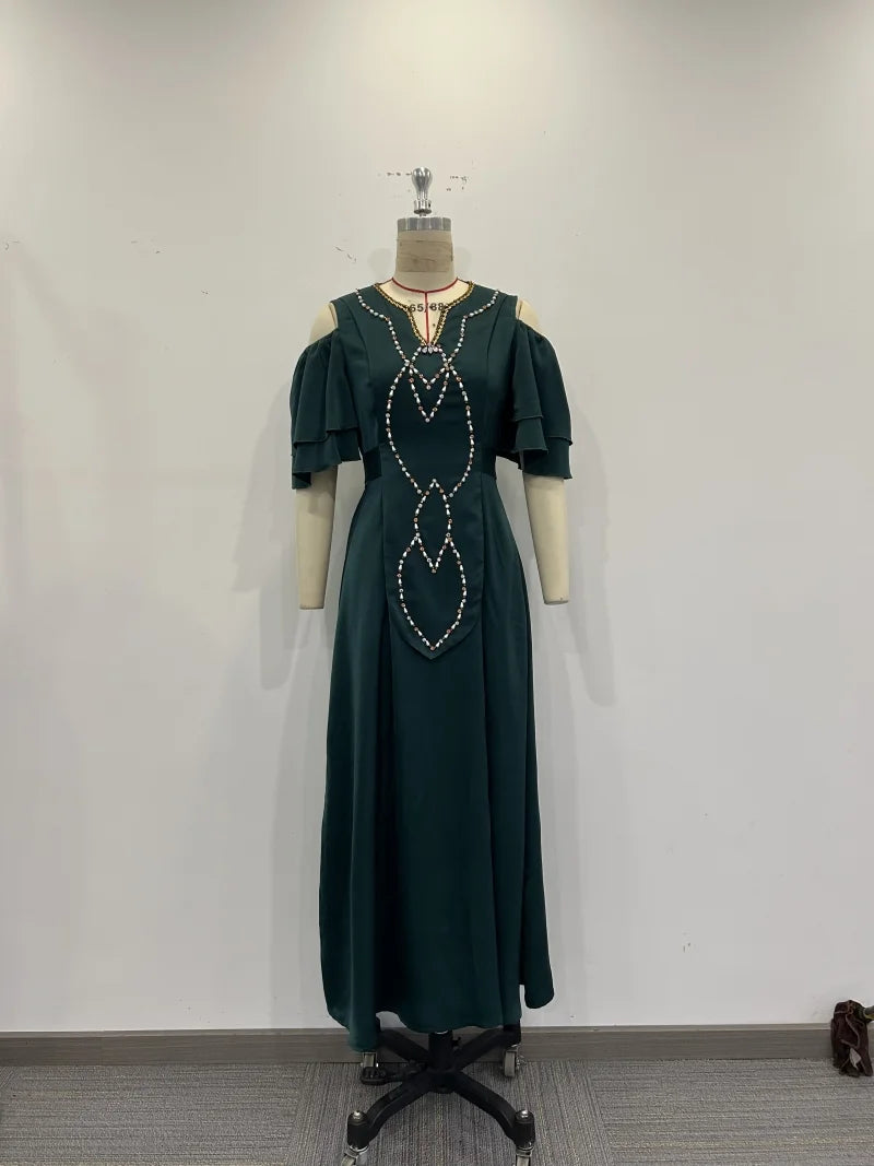 Sleek Embroidered Flares Sleeves Cocktail Dress