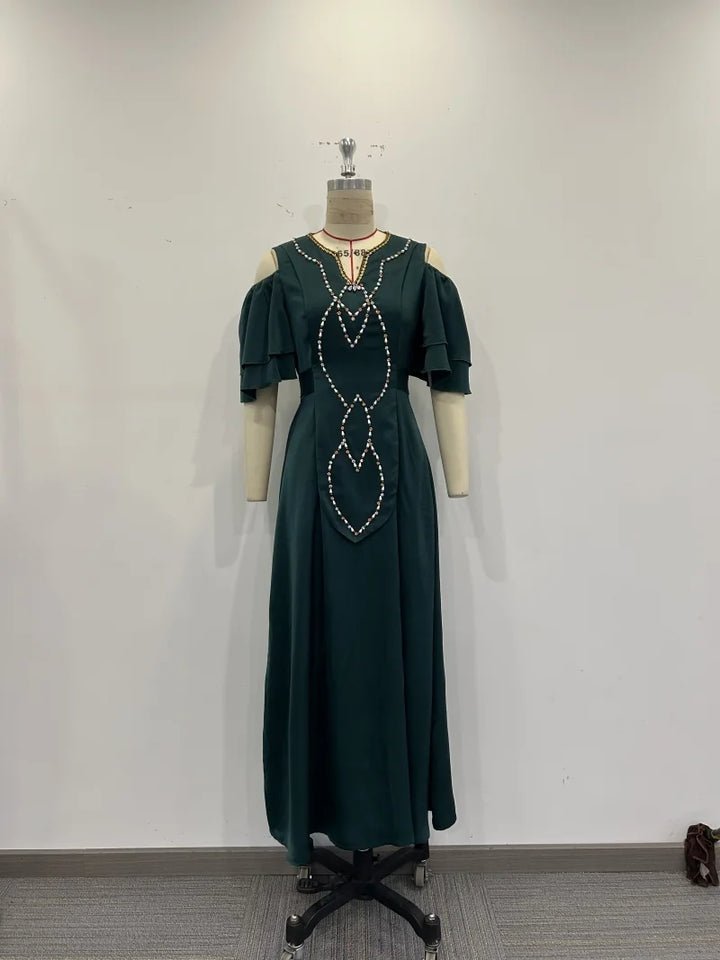 Sleek Embroidered Flares Sleeves Cocktail Dress