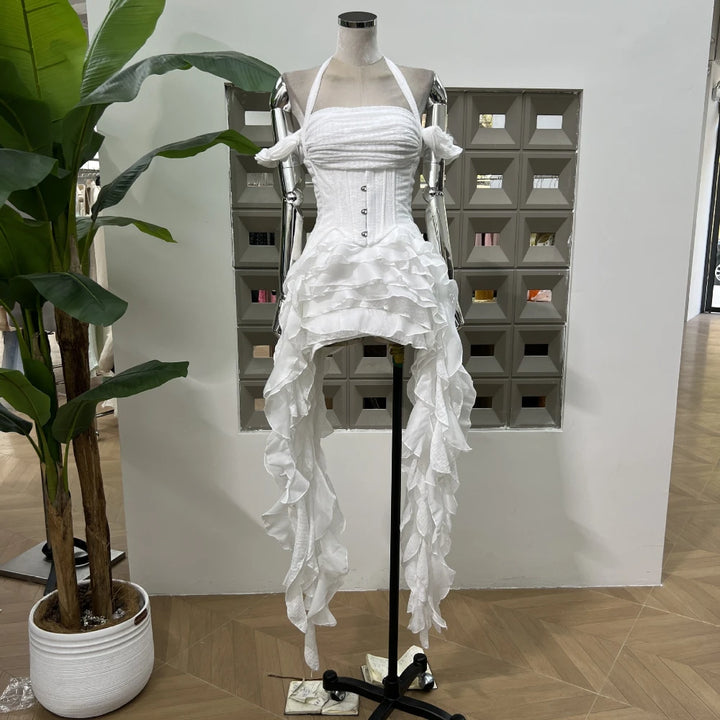 Classic Flower Ruffle Two-Pieces Dress